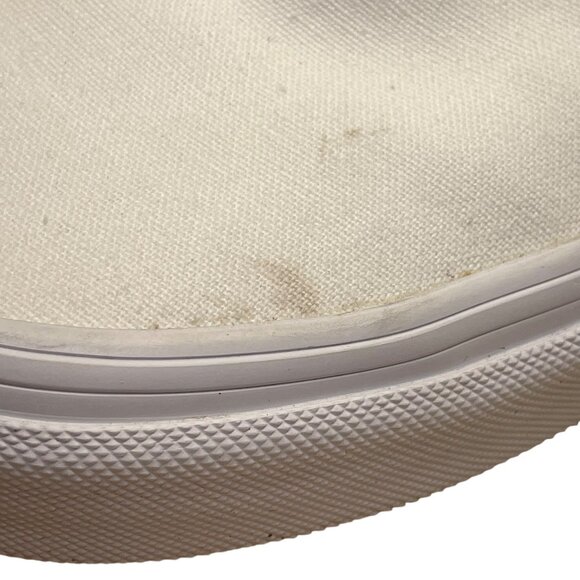 Vans Unisex White Canvas Low Top Slip-On Flat Sneakers Size W7/M5.5 - Picture 9 of 9